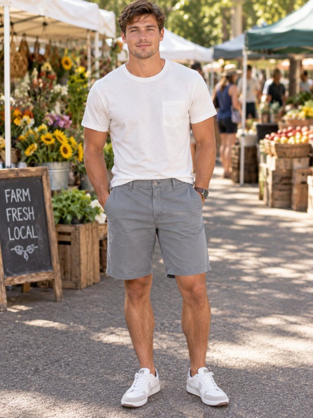 AG Griffin Tailored Chino Shorts Light Gray Flat Front Stretch Casual Preppy
